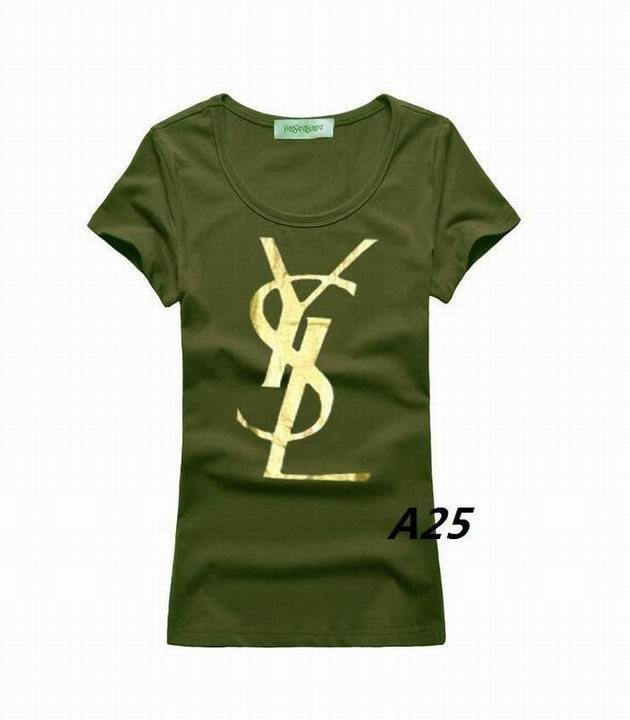 YSL short round collar T woman S-XL-185
